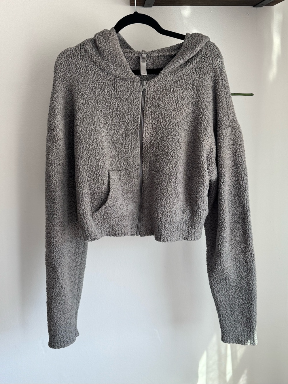 SKIMS Gray Teddy Sherpa Zip Hoodie